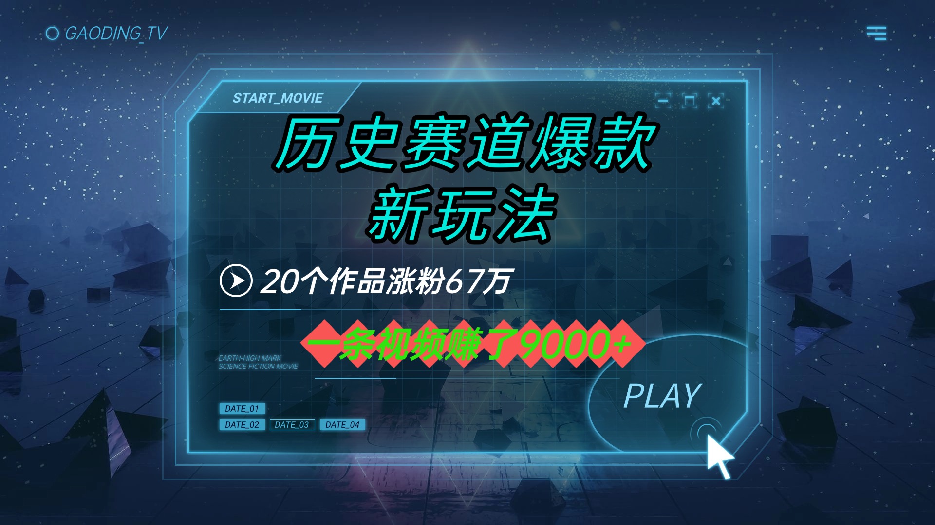 20个作品涨粉67万，一条视频赚了9000+，历史赛道爆款新玩法-创想网