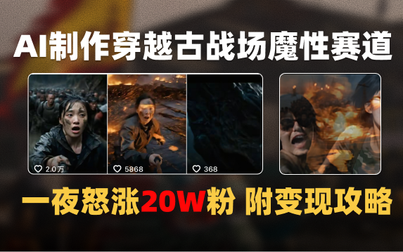 AI制作穿越古战场视频一夜涨粉20W保姆级教学（附AI变现指南）-创想网