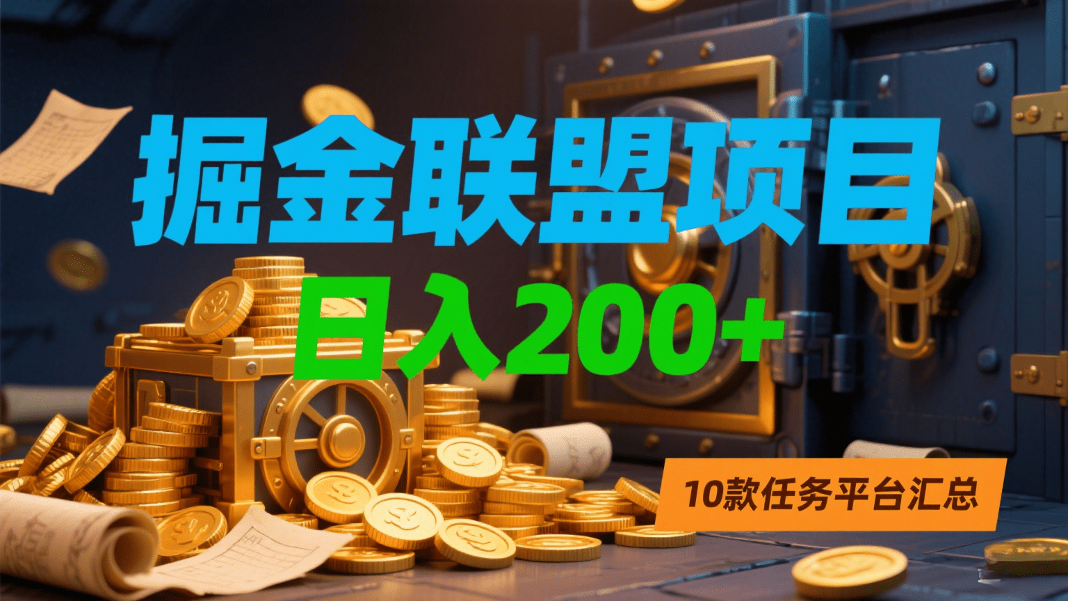 掘金联盟项目，日入200+，10款任务平台汇总-创想网