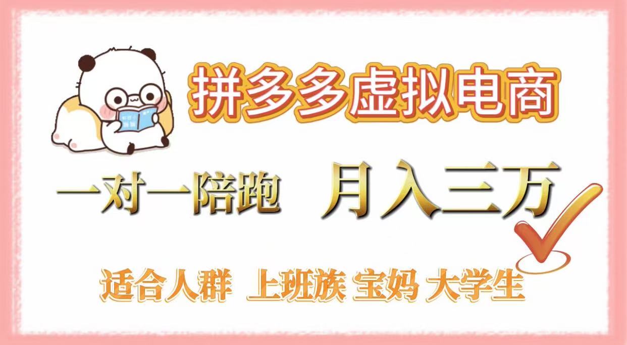 拼多多虚拟电商，一对一陪跑，月入3万，0囤货，轻资产，不发货-创想网
