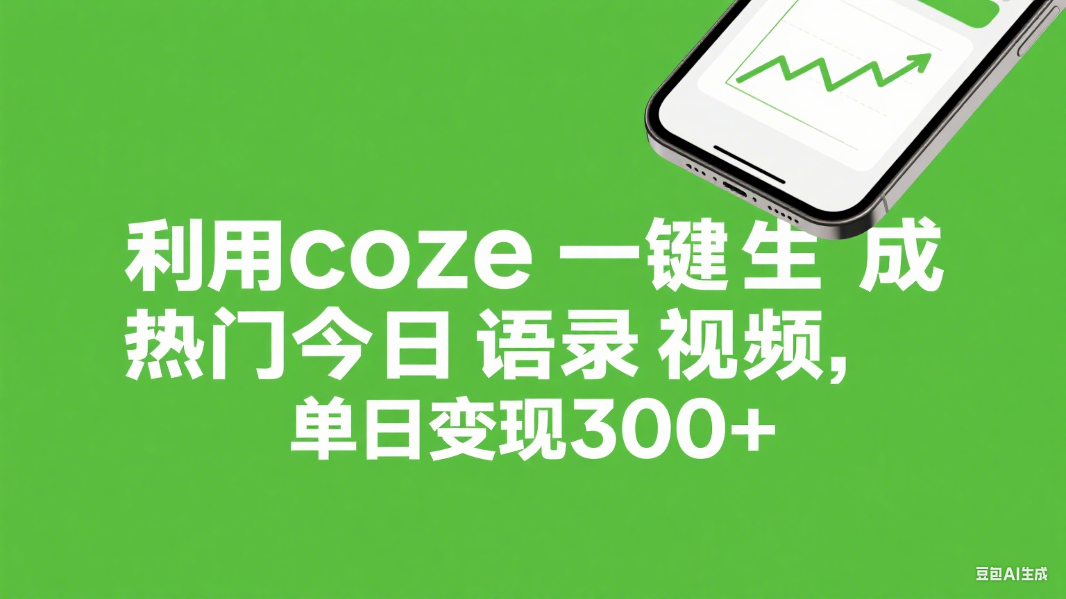 利用coze一键生成热门今日语录视频，单日变现300+-创想网