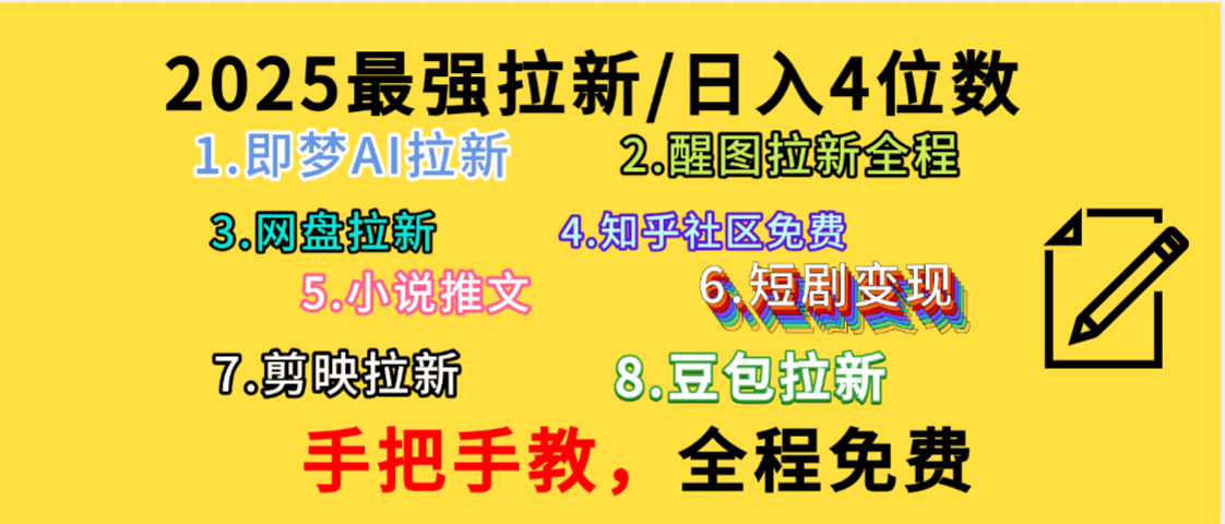 全程免费，手把手教，日入4位数的拉新项目，教会你免费使用各种AI软件，并且持续更新市面上最新的项目哦！-创想网