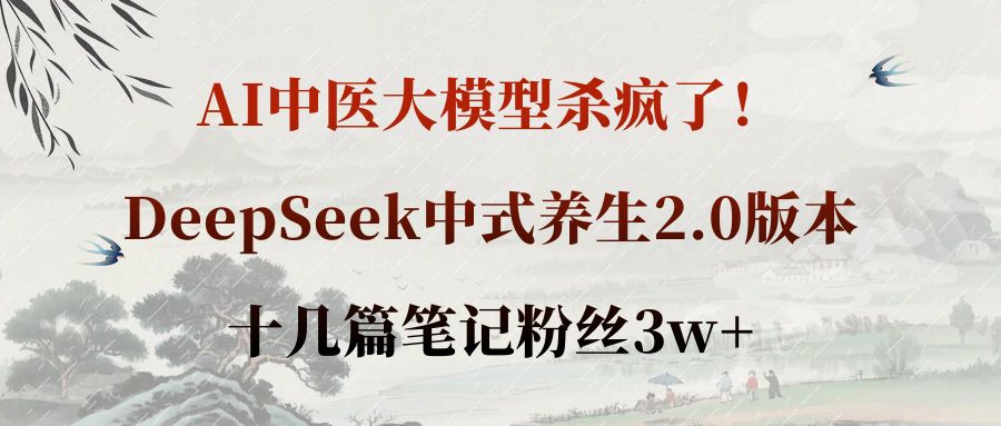 AI中医大模型杀疯了！DeepSeek中式养生2.0版本，十几篇笔记粉丝3w+-创想网