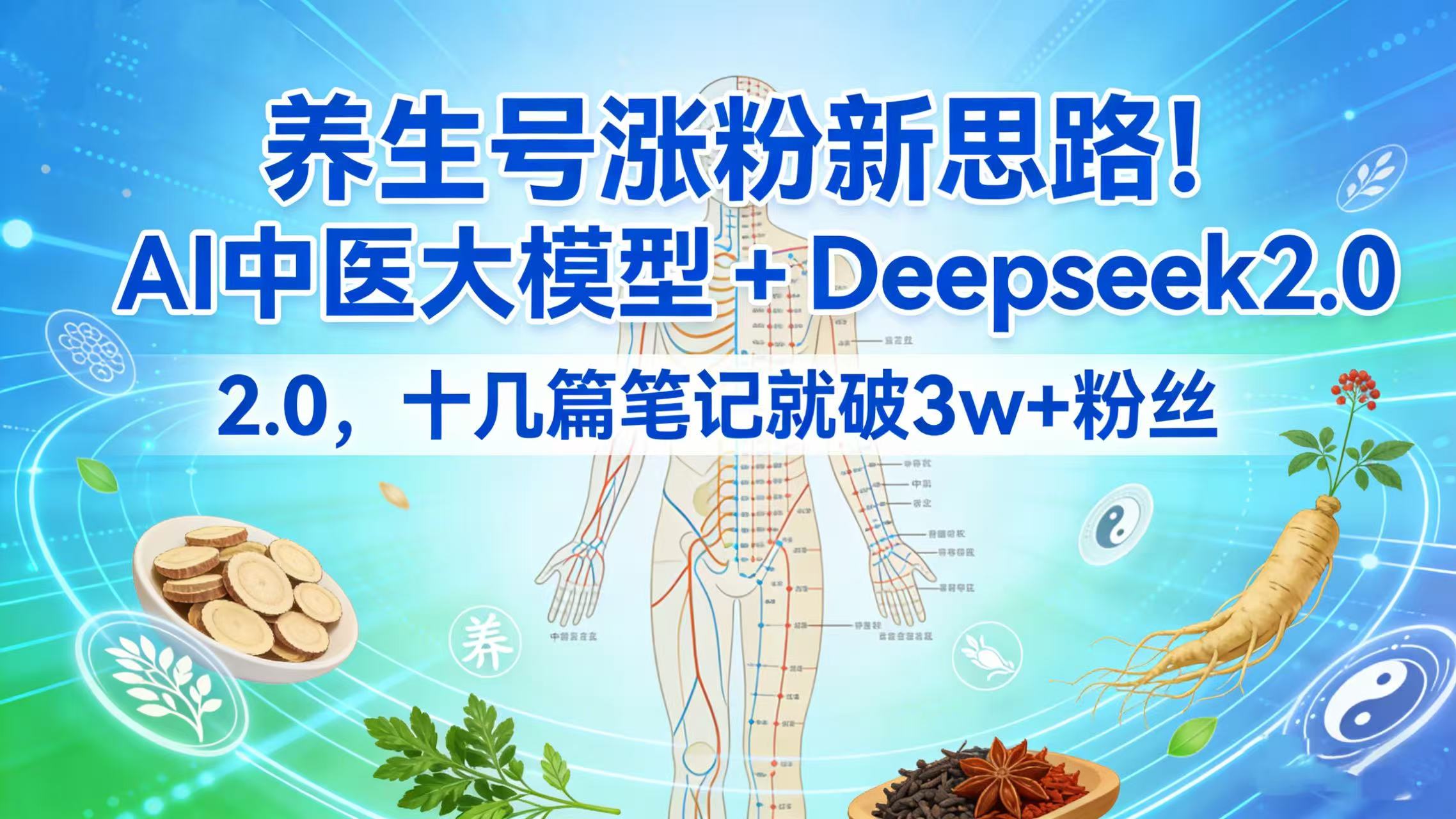 养生号涨粉新思路！AI 中医大模型 + Deepseek 2.0，十几篇笔记就破 3w + 粉丝-创想网