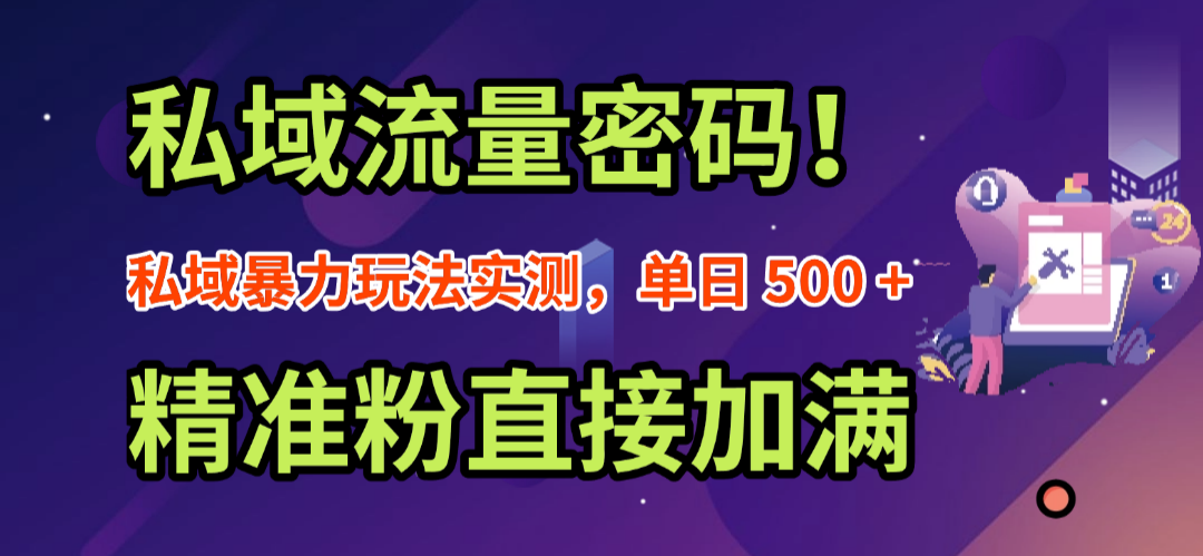 私域流量密码！私域暴力玩法实测，单日 500 + 精准粉直接加满-创想网