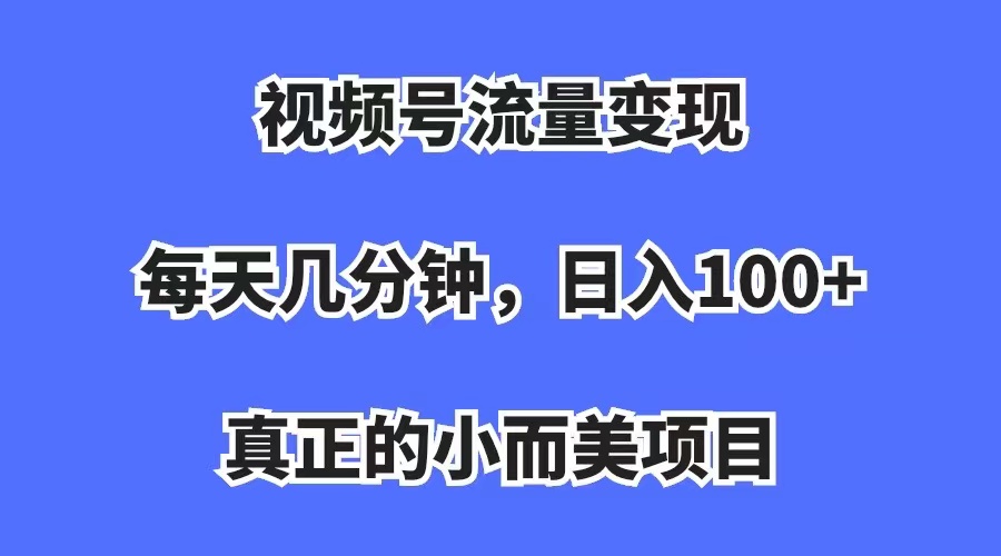 视频号流量变现，每天几分钟，收入100 ，真正的小而美项目-创想网