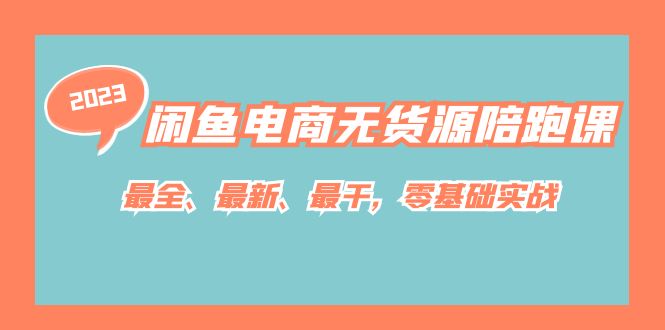 闲鱼电商无货源陪跑课，最全、最新、最干，零基础实战！-创想网