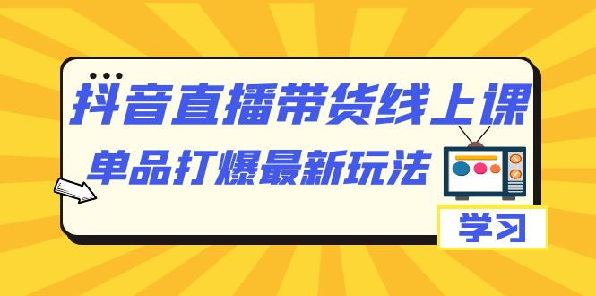 抖音·直播带货线上课，单品打爆最新玩法（12节课）-创想网