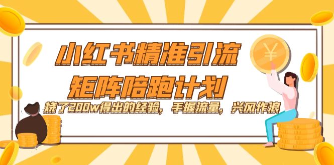 小红书精准引流·矩阵陪跑计划：烧了200w得出的经验，手握流量，兴风作浪！-创想网