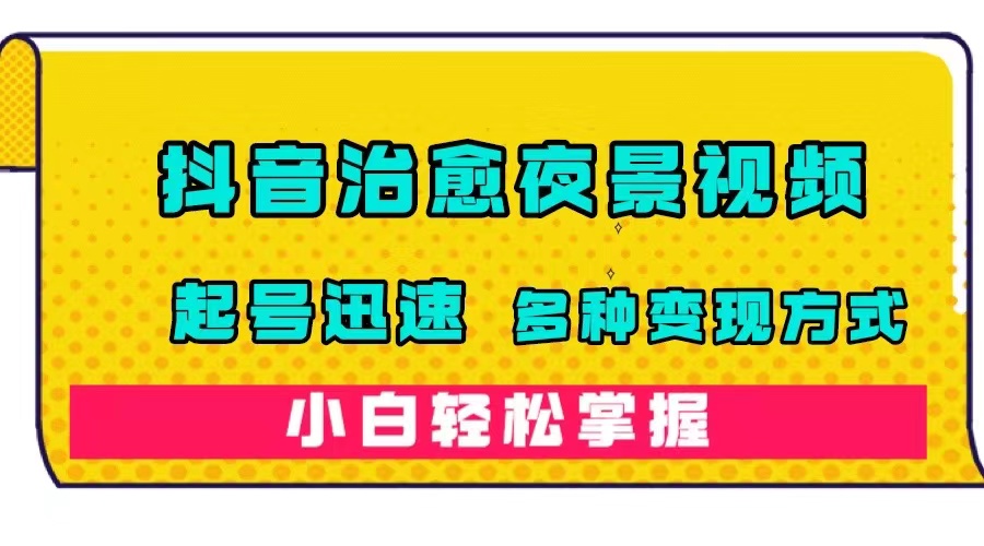 抖音治愈系夜景视频，起号迅速，多种变现方式，小白轻松掌握（附120G素材）-创想网