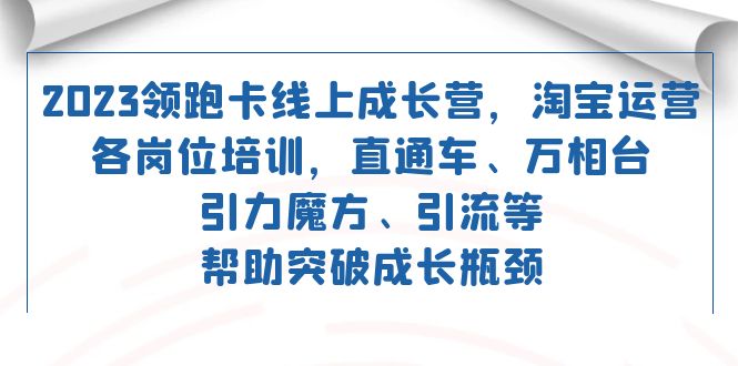 2023领跑·卡 线上成长营 淘宝运营各岗位培训 直通车 万相台 引力魔方 引流-创想网