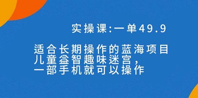 一单49.9长期蓝海项目，儿童益智趣味迷宫，一部-创想网