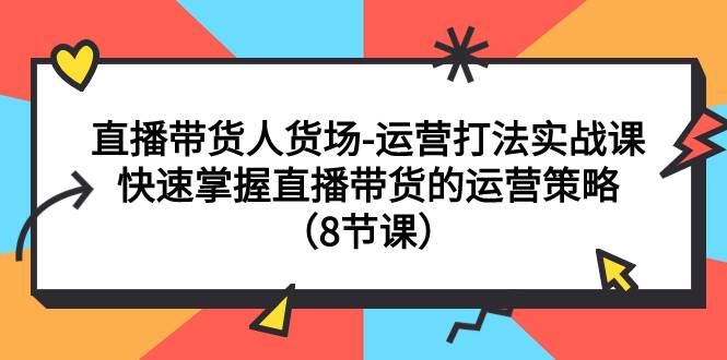 直播带货人货场-运营打法实战课：快速掌握直播带货的运营策略（8节课）-创想网