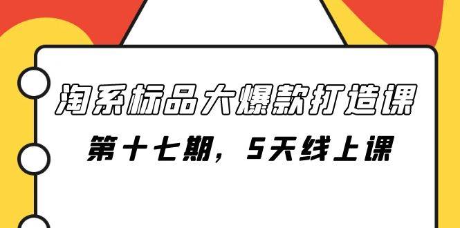 淘系标品大爆款打造课-第十七期，5天线上课-创想网