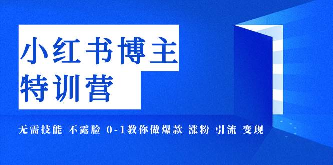 小红书博主爆款特训营-11期 无需技能 不露脸 0-1教你做爆款 涨粉 引流 变现-创想网