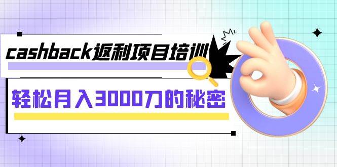 cashback返利项目培训：轻松月入3000刀的秘密（8节课）-创想网