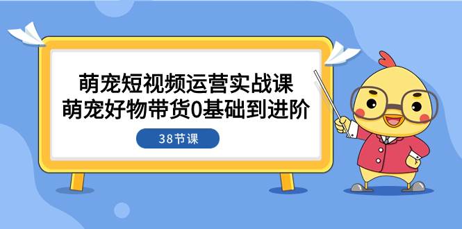 萌宠·短视频运营实战课：萌宠好物带货0基础到进阶（38节课）-创想网