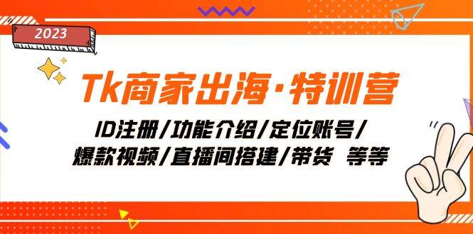 Tk商家出海·特训营：ID注册/功能介绍/定位账号/爆款视频/直播间搭建/带货-创想网