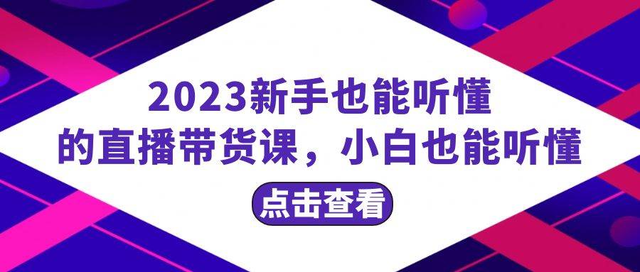 2023新手也能听懂的直播带货课，小白也能听懂，20节完整-创想网