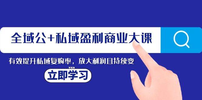 全域公 私域盈利商业大课，有效提升私域复购率，放大利润且持续变现-创想网