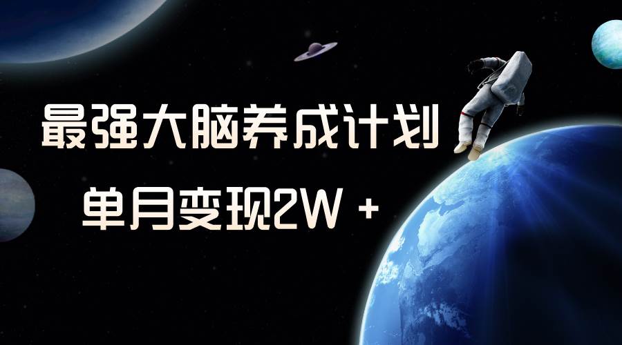 冷门虚拟项目，最强大脑养成计划，一个月变现2W＋-创想网