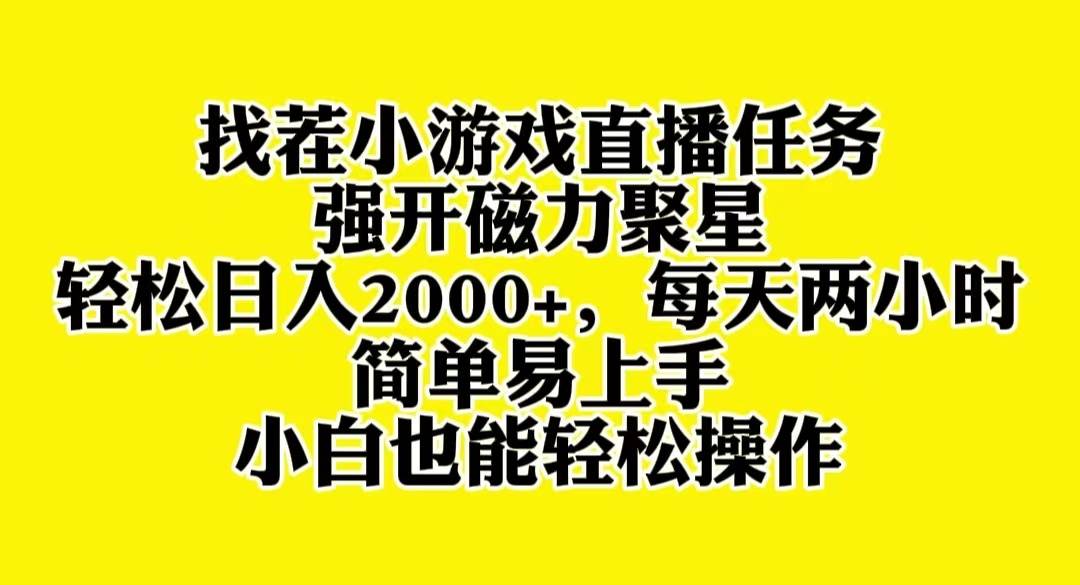 找茬小游戏直播，强开磁力聚星，轻松日入2000 ，小白也能轻松上手-创想网