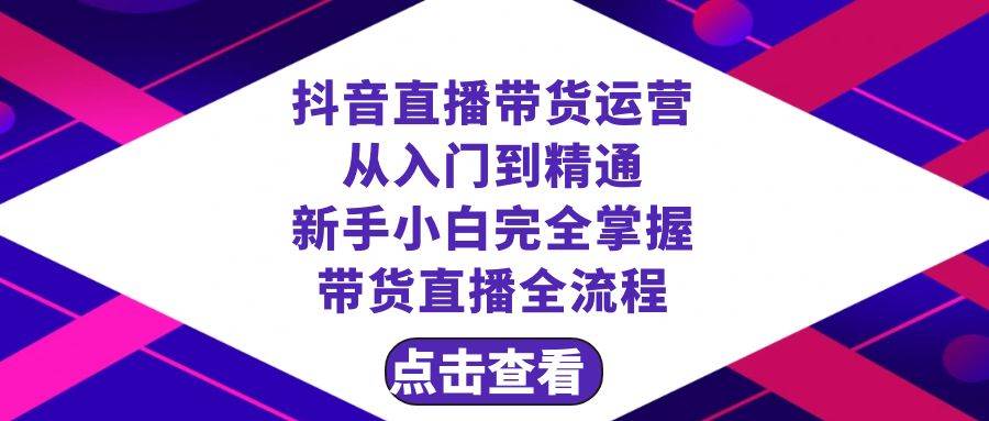 抖音直播带货 运营从入门到精通，新手完全掌握带货直播全流程（23节）-创想网