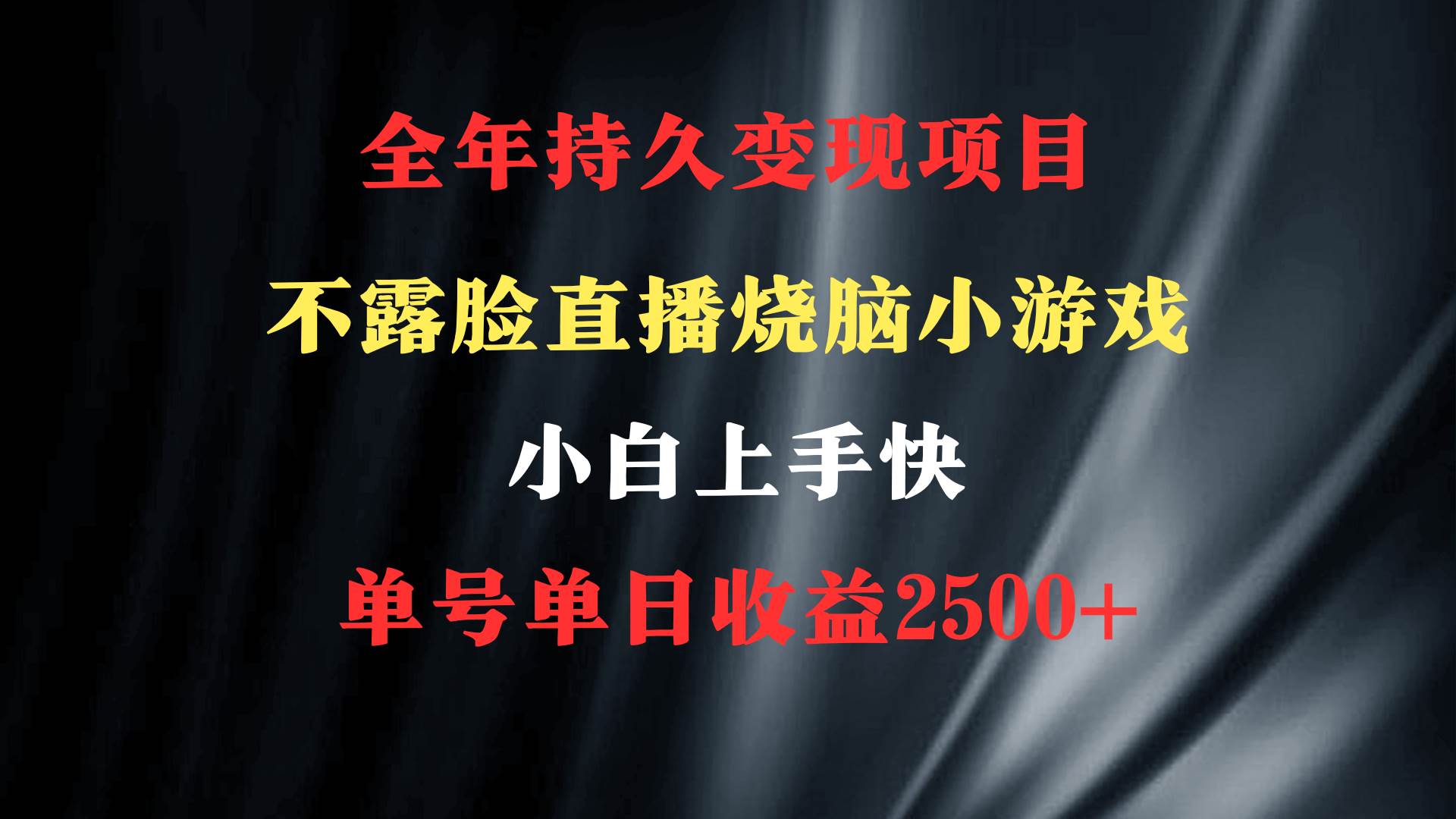 2024年 最优项目，烧脑小游戏不露脸直播  小白上手快 无门槛 一天收益2500+-创想网