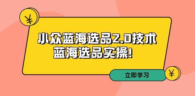 拼多多培训第33期：小众蓝海选品2.0技术-蓝海选品实操！-创想网