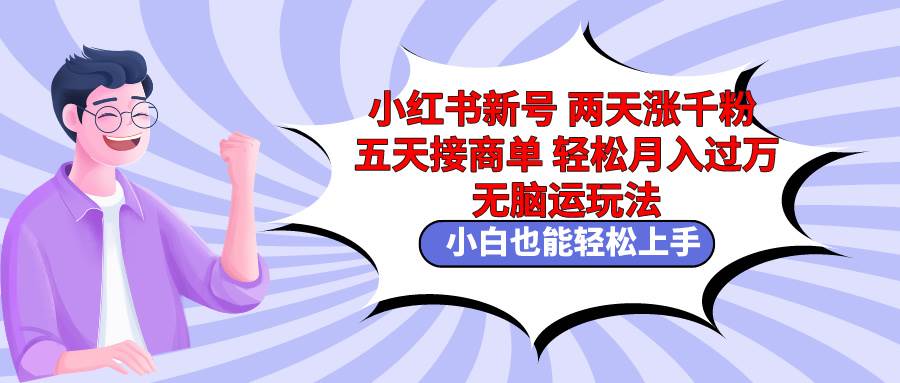 小红书新号两天涨千粉五天接商单轻松月入过万 无脑搬运玩法 小白也能轻…-创想网