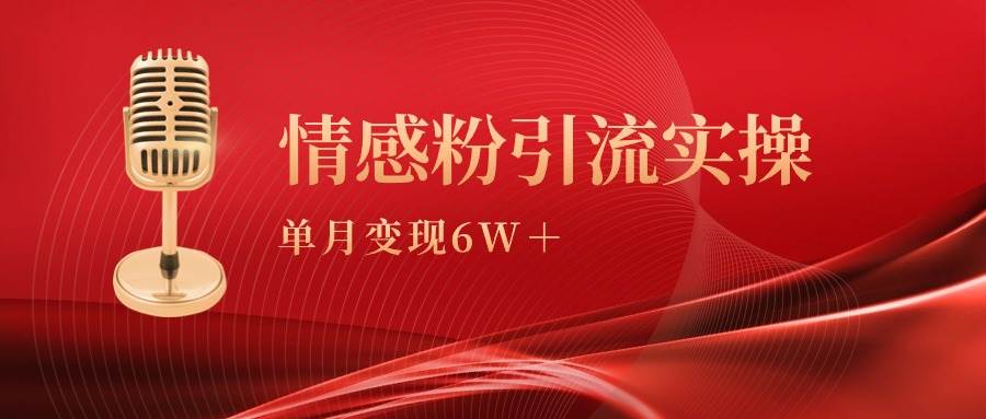单月变现6w+，情感粉引流变现实操课-创想网