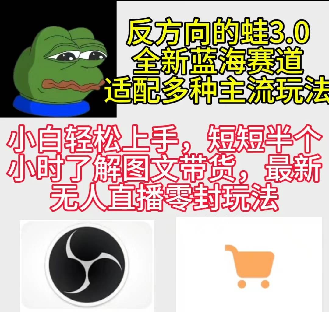 反方向的蛙3.0，图文最新玩法，变现多元化，新蓝海项目，小白轻松上手-创想网