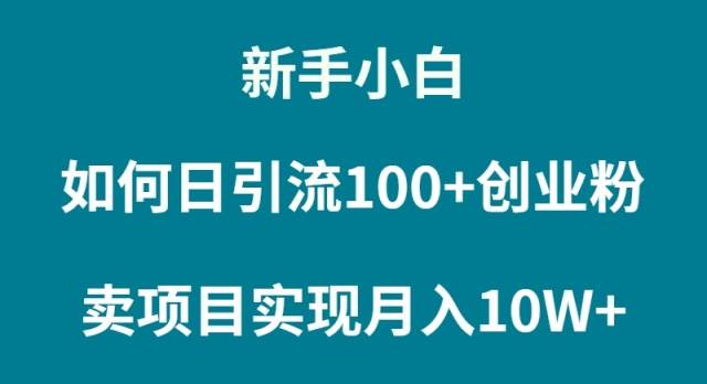 新手小白如何通过卖项目实现月入10W+-创想网