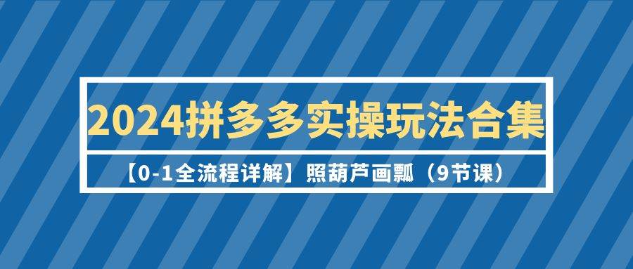 2024拼多多实操玩法合集【0-1全流程详解】照葫芦画瓢（9节课）-创想网