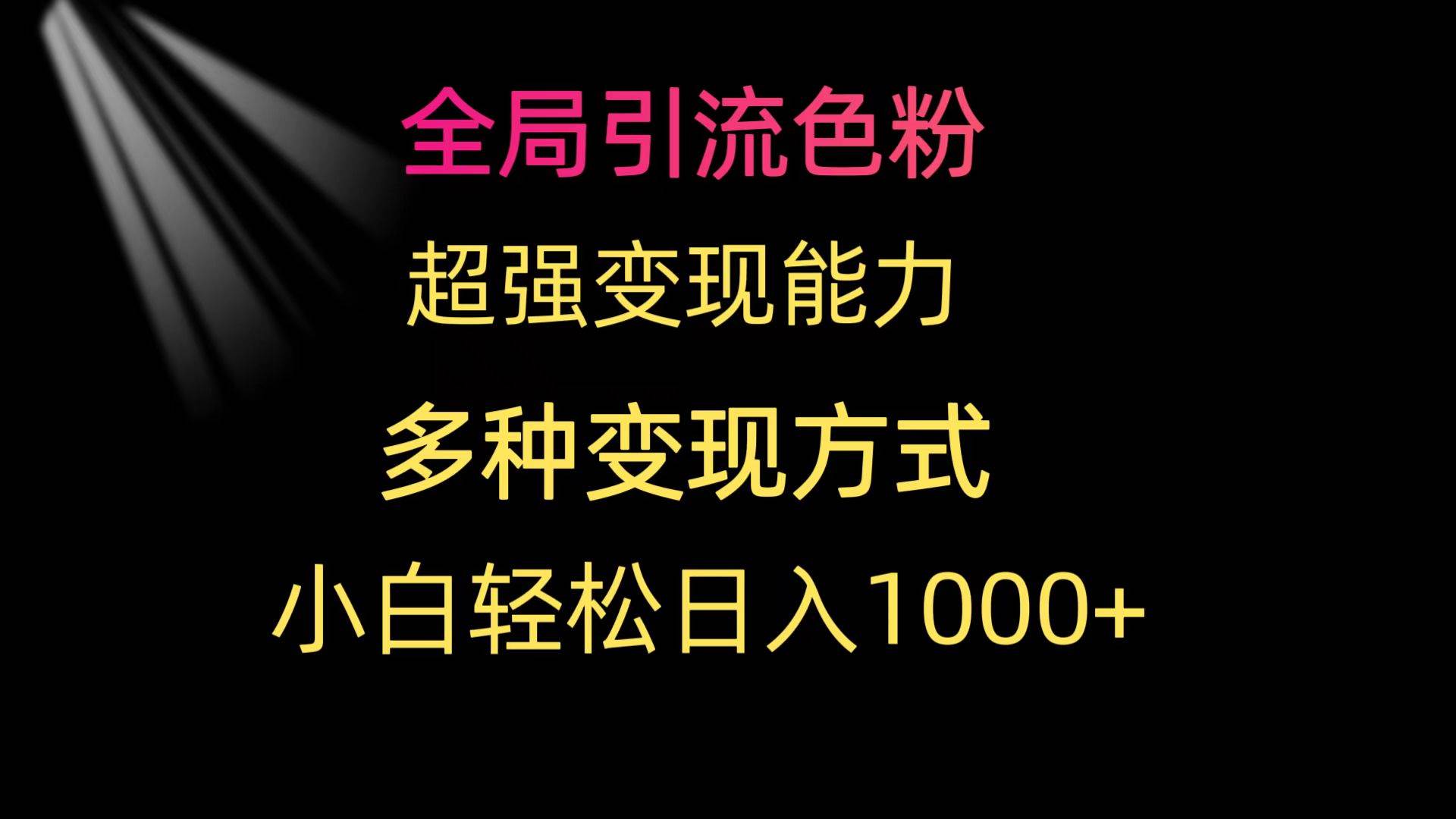全局引流色粉 超强变现能力 多种变现方式 小白轻松日入1000+-创想网