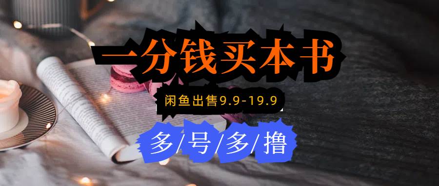 每天花1分钱买一本书，闲鱼出售9.9-19.9不等，多账号多撸 新手小白均可操作-创想网