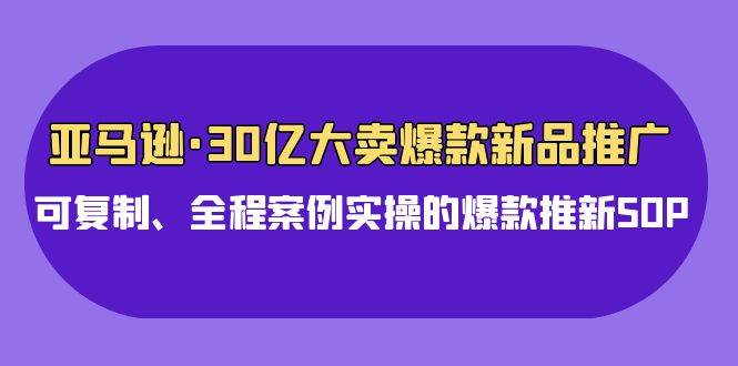 亚马逊30亿·大卖爆款新品推广，可复制、全程案例实操的爆款推新SOP-创想网