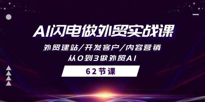 AI闪电做外贸实战课，外贸建站/开发客户/内容营销/从0到3做外贸AI-62节-创想网