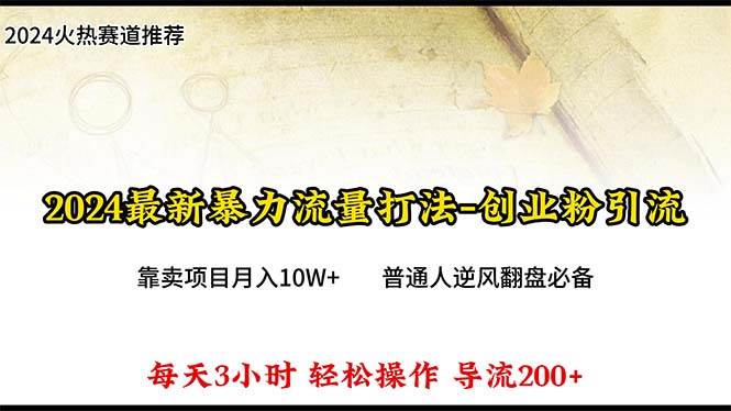 2024年最新暴力流量打法，每日导入300+，靠卖项目月入10W+-创想网