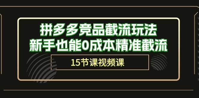 拼多多竞品截流玩法，新手也能0成本精准截流（15节课）-创想网