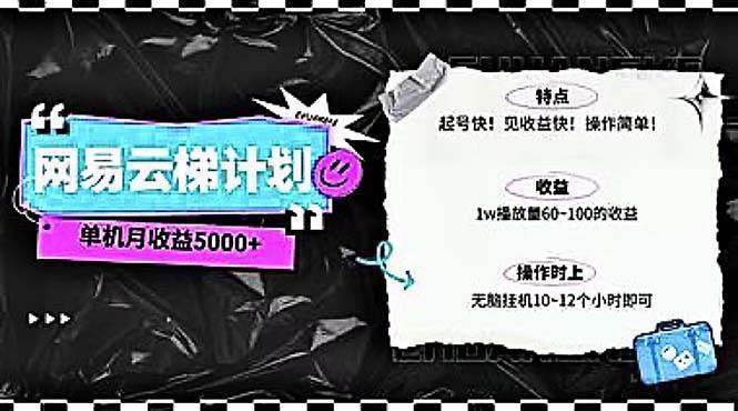 2024网易云云梯计划 单机日300+ 无脑月入5000+-创想网