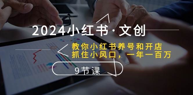 2024小红书·文创：教你小红书养号和开店、抓住小风口 一年一百万 (9节课)-创想网