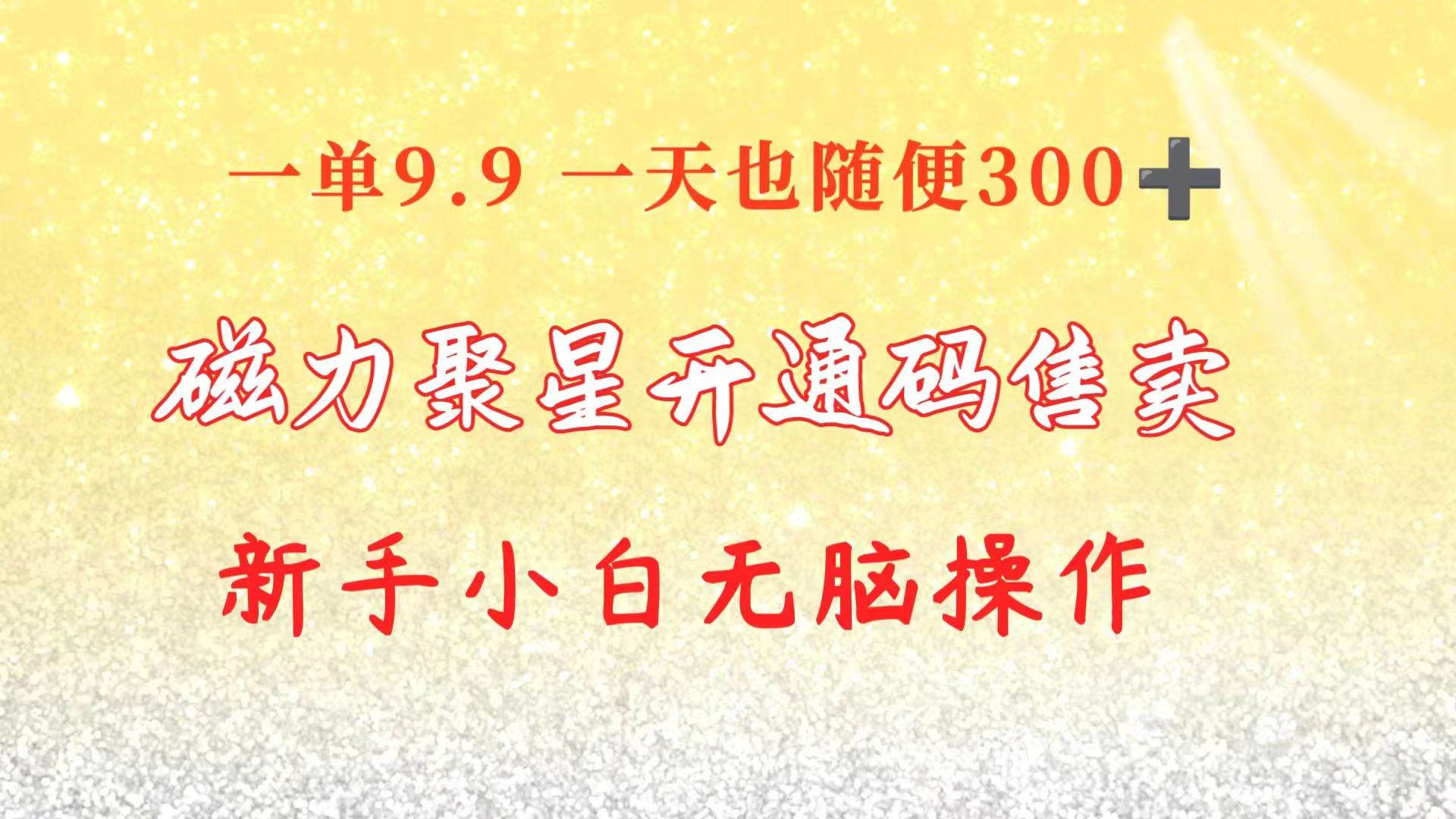 快手磁力聚星码信息差 售卖  一单卖9.9  一天也轻松300+ 新手小白无脑操作-创想网
