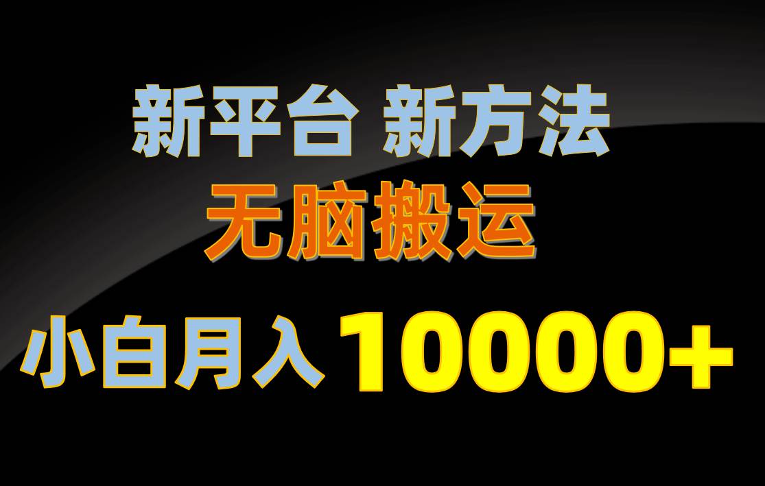 新平台新方法，无脑搬运，月赚10000+，小白轻松上手不动脑-创想网
