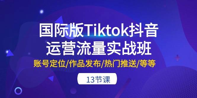 国际版Tiktok抖音运营流量实战班：账号定位/作品发布/热门推送/等等-13节-创想网