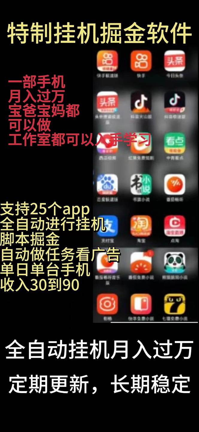 挂机24小时轻松日入500+，欢迎大家来对接，特别适合宝爸宝妈工作室学生党-创想网