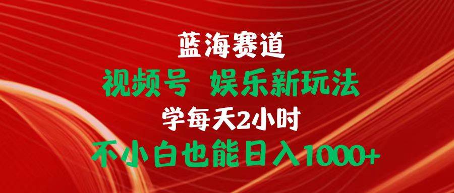 蓝海赛道视频号 娱乐新玩法每天2小时小白也能日入1000+-创想网