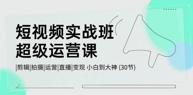 短视频实战班-超级运营课，|剪辑|拍摄|运营|直播|变现 小白到大神 (30节)-创想网