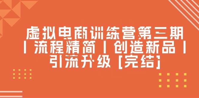 虚拟电商训练营第三期丨流程精简丨创造新品丨引流升级 [完结]-创想网