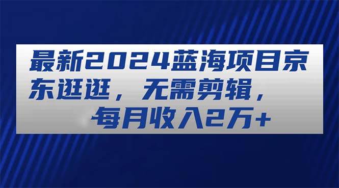最新2024蓝海项目京东逛逛，无需剪辑，每月收入2万+-创想网